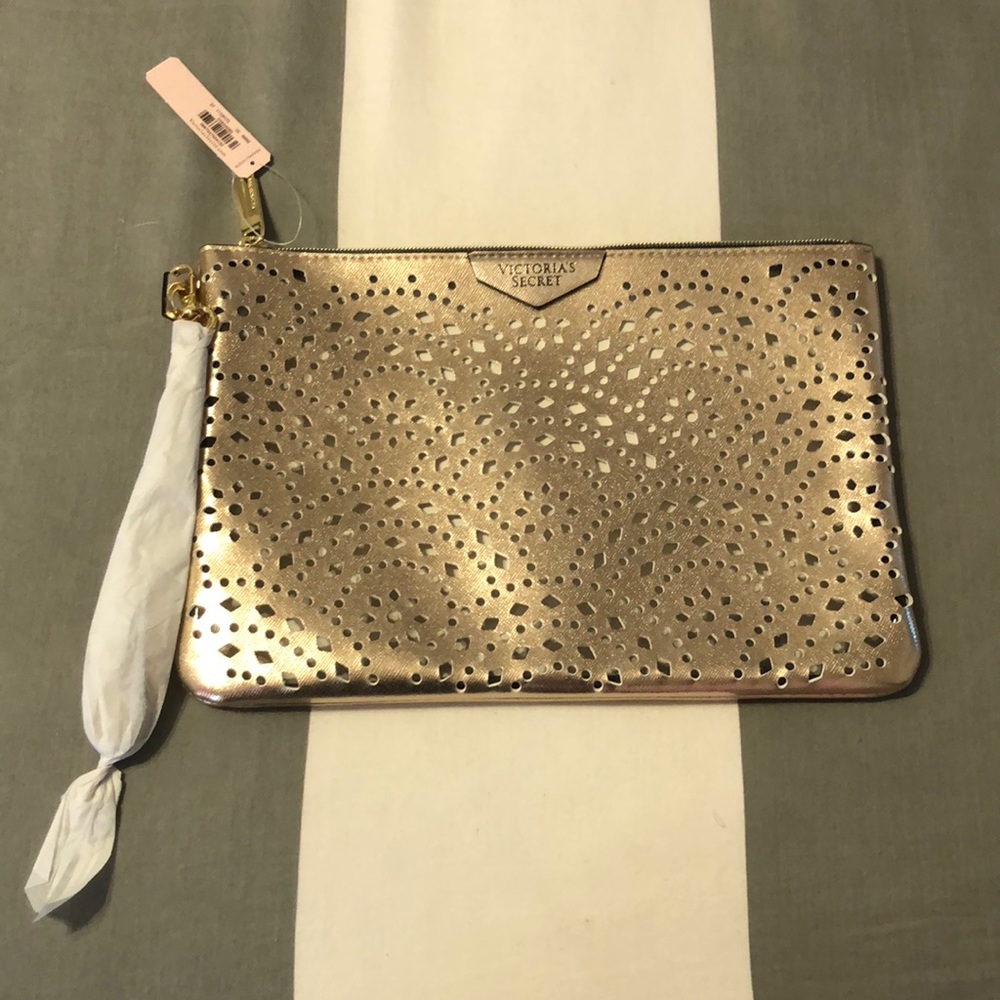 Victoria’s Secret rose gold laser cut clutch NWT